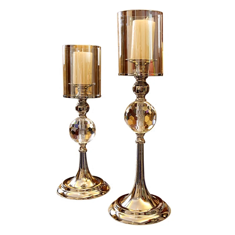 

Crystal Table Candle Holder Glass Advent Luxury Romantic Gold Candle Holder Windproof Moroccan Kandelaar Candle Stands JJ60ZT