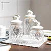 Glass with Lid Storage Jar Rabbit Candy Jars Coffee Table Tea Caddy  Grain Dispenser Home Decoration Crystal Organizer Tank 1