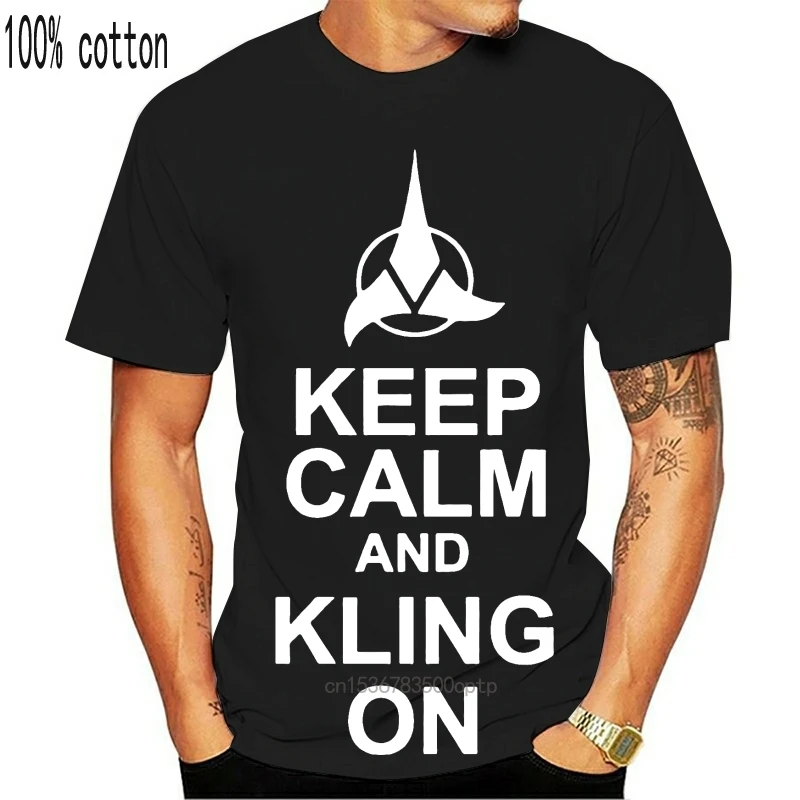 Футболка Keep Calm And Klingon-мужская рубашка для мальчиков Startrek Spock Syfy - Star Not новинка 2019