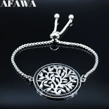 Мода Дерево жизни кристалл из нержавеющей стали браслет цепочка для женщин Серебряный цвет ожерелье ювелирные изделия кадены mujer B18516