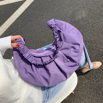 

Nylon Armpit Bag For Women Summer News Design Luxury Small High Capacity Shoulder Handbags Female Travel Bag Purple