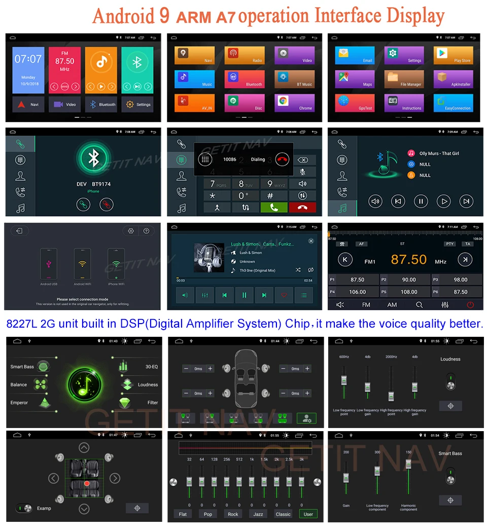 Top DSP 64G Android 9.0 CAR Auto Audio Radio player GPS for BENZ W164 ML320 ML350 X164 Multimedia navigation head device 18