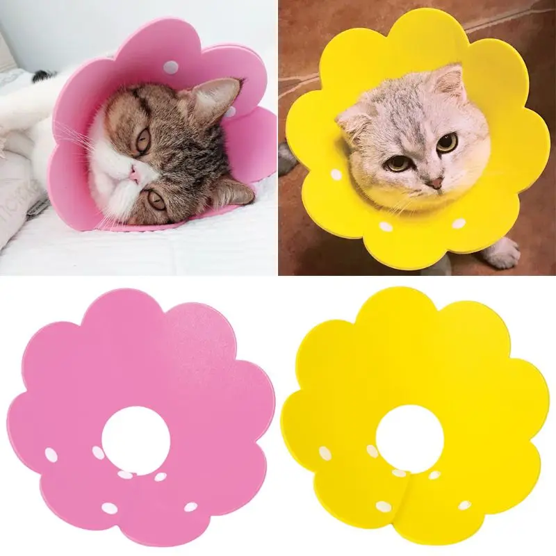 Buena Compra Collar de recuperación para gatos con forma de flor, cono protector para curar heridas de isabelino, para gatito y cachorro OnwZe3xaVXX
