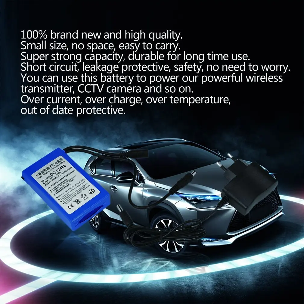  Compact Size DC12V 4800MAH Super Large Capacity Rechargeable Li-ion Battery Durable Use Battery For - 4.00011E+12