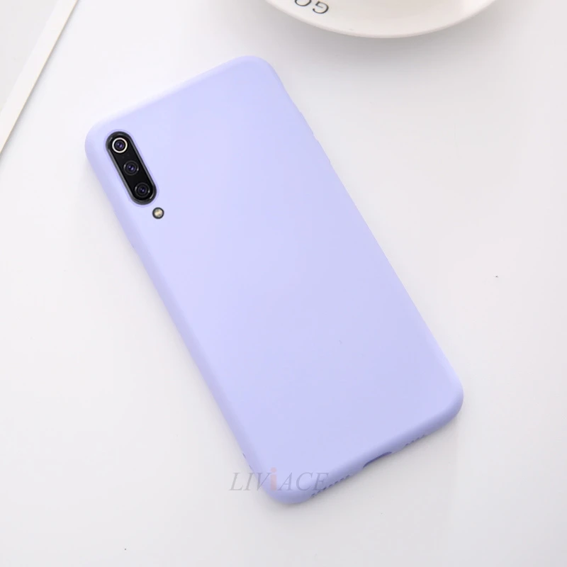 original liquid silicone phone case for xiaomi mi 9 se lite pro a3 xiomi soft back cover case for xiaomi mi9 9se xiaomi9 fundas - Color: Purple