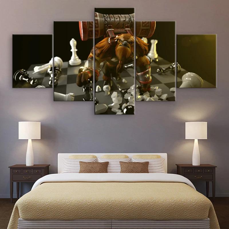  Modern Home Decor Earthshaker Dota 2 Game Character Poster 5 Pieces HD Print Painting Canvas Wall A