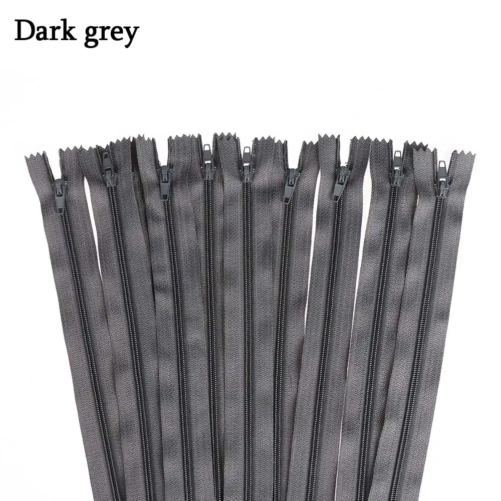 dark grey 10 шт./лот 20 см длина Красочные Нейлоновые катушки молнии портной для Брюки Одежда швейные изделия ручной работы DIY аксессуары - Цвет: dark grey