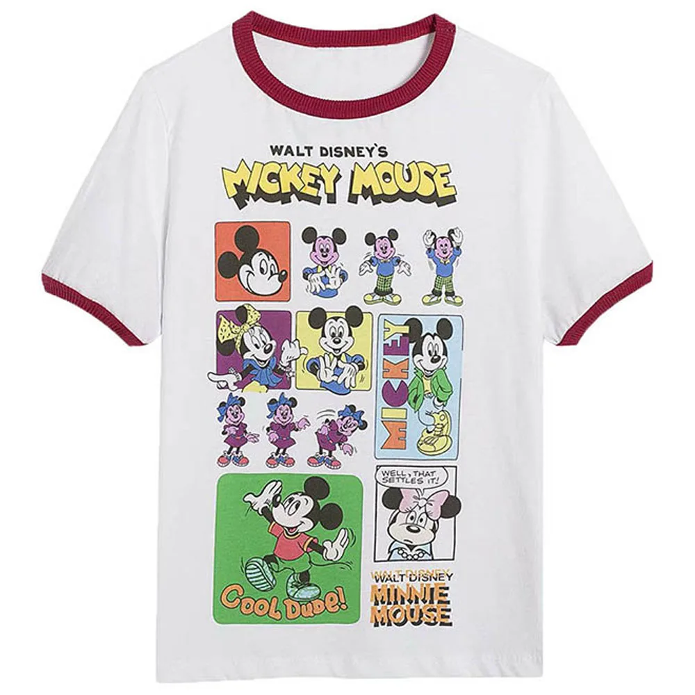 Disney Family T-Shirt Fashion Winnie the Pooh Mickey Mouse Stitch Fairy Dumbo SIMBA Cartoon Print Women T-Shirt Cotton Tee Tops