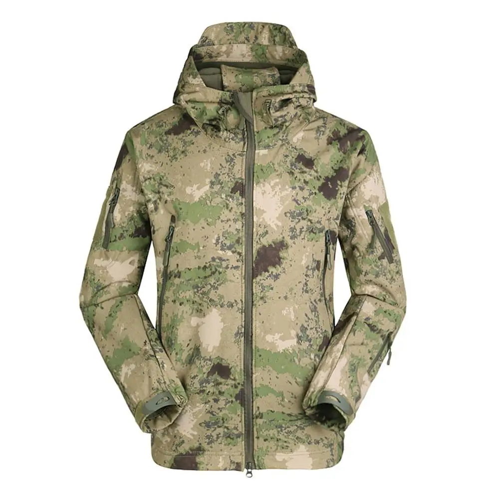 Военная Тактическая мужская куртка из мягкой кожи акулы водонепроницаемая ветрозащитная ветровка износостойкое мужское теплое пальто - Цвет: Yellow camouflage