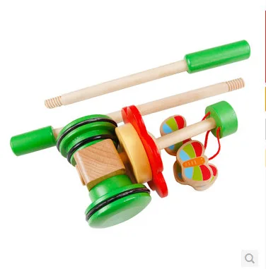 

Wooden Infant Walker Animal Single Pole Spiral Cart Baby Walker Children'S Educational Early Childhood Toy