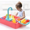 Kitchen Toy Plastic Dish Wash Sink Set Children Simulation Pretend Role Play Housework Kit Early Educational Toys For Children 2