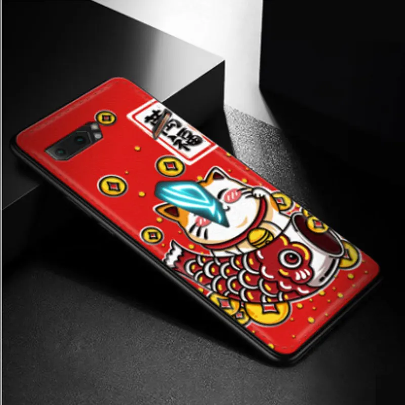 Чехол для Asus Rog Phone 2 Phone2 чехол 3D тиснение кожа мягкая задняя крышка для Asus Rog Phone II ZS660KL чехол силиконовый чехол Rog2