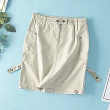 Весна и осень новые женские жесткие оснастки ветер юбка двойной с карманами и высокой посадкой из искусственной кожи; обтягивающая юбка