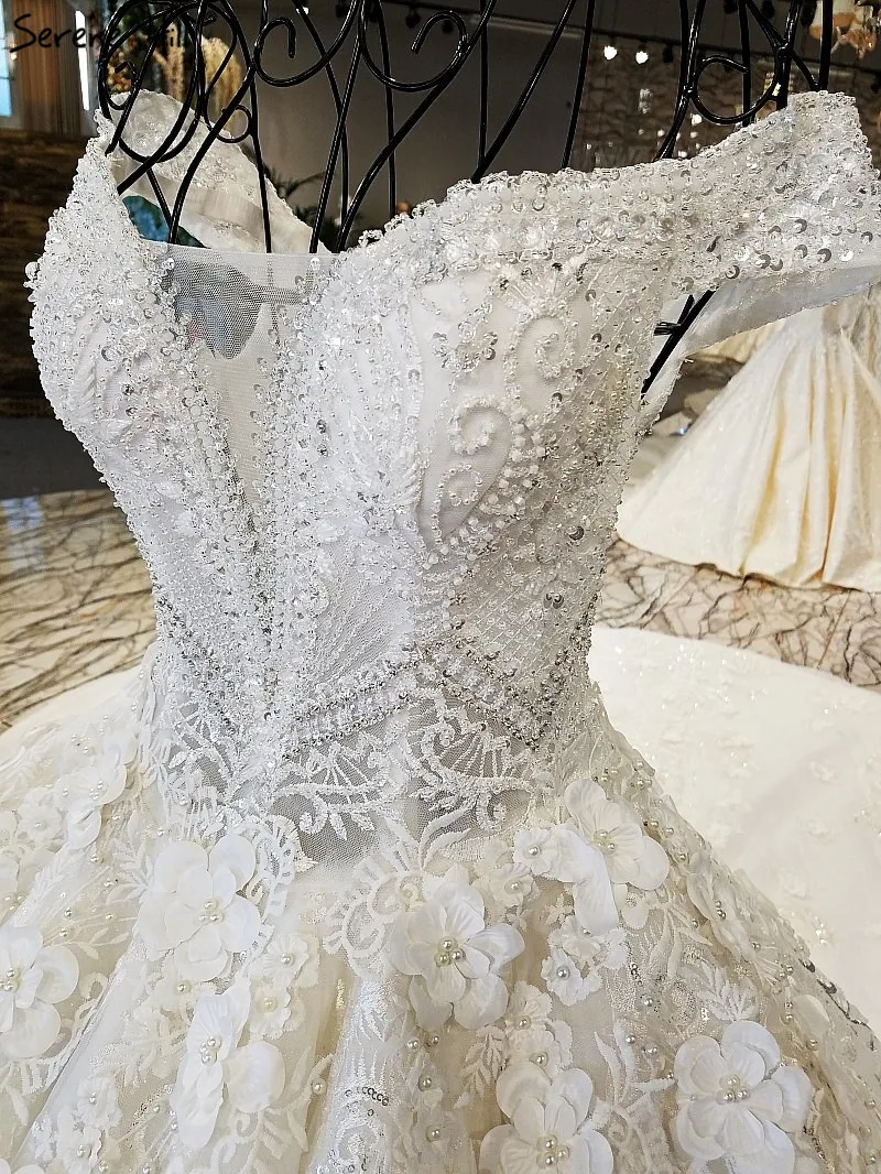 Серен Хилл цвета слоновой кости с открытыми плечами Милое Свадебное платье с длинным шлейфом бальное платье на шнуровке Элегантное свадебное платье vestido de noiva