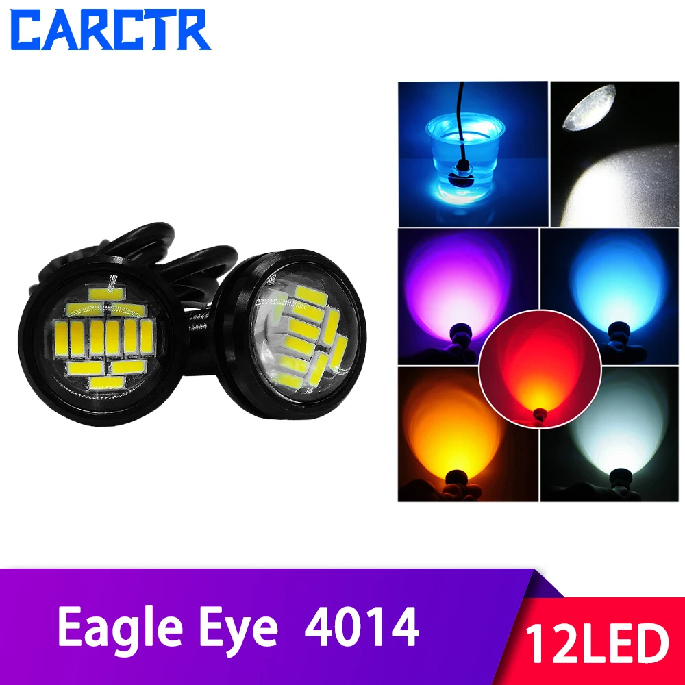 

CARCTR LED Turn Signal Lights Car Daytime Running Light Eagle Eye Day Lights 23MM 4014 12led Super Bright Lens Car Signal Lamp