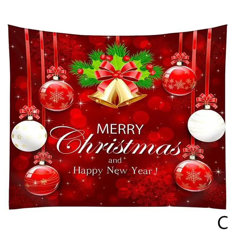 Merry Christmas гобелен, полиэстер, новогодний Настенный декор, одеяла, снеговик, Санта Клаус, небесный настенный гобелен, Декор - Цвет: C