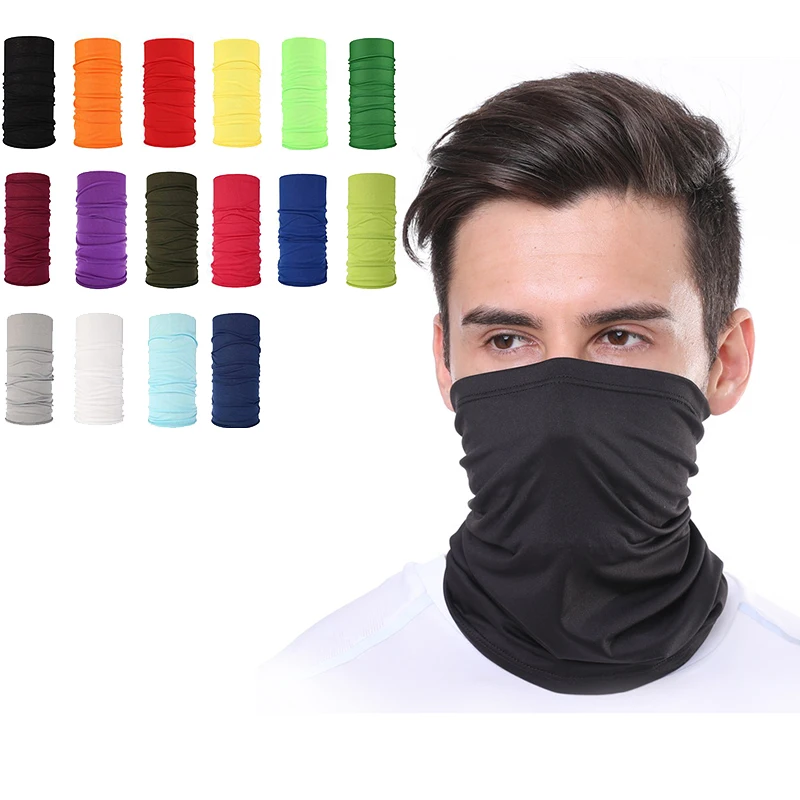 

1pcs Outdoor bandana face mask Breathable Elastic Scarf Cover Neck for Cycling Hiking Fishing Women/Men/Boys/Girls pure color