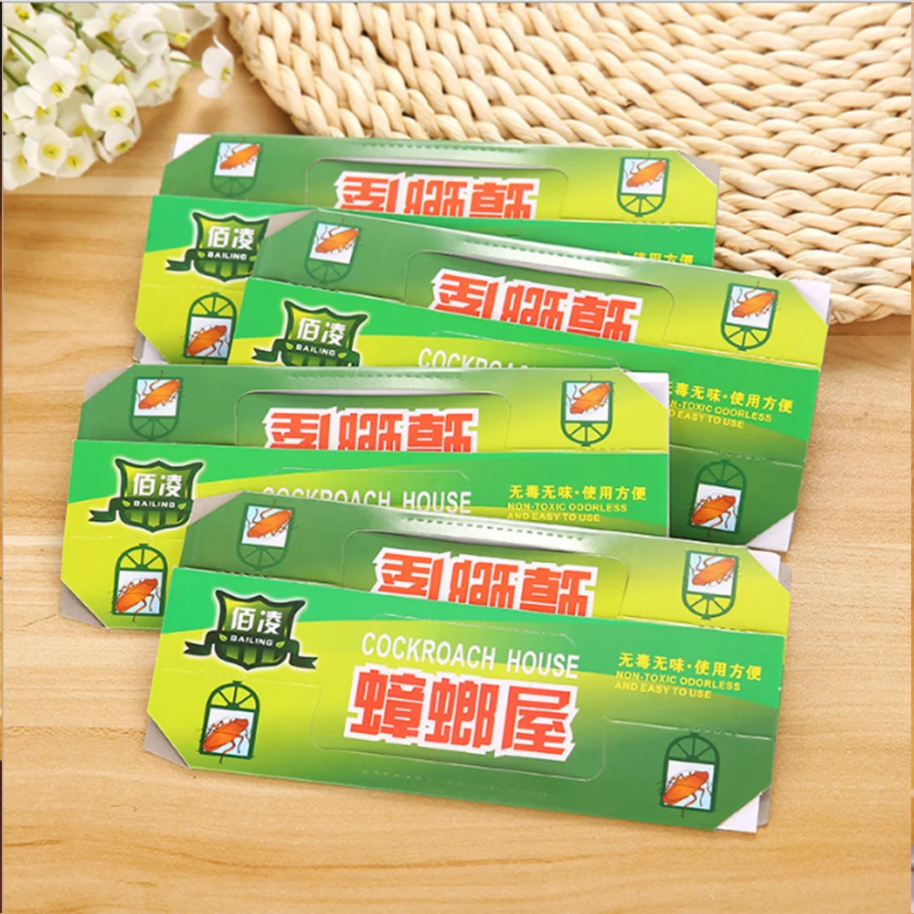 SOLEDI Paperboard Economic Blackbeetle Trap Bait Cabinet Kitchen Environmental COCKROACH HOUSE Room Roach Glue 10PCS Clean