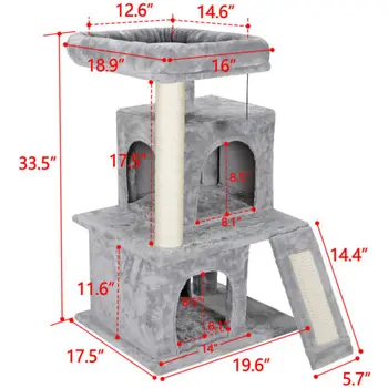 

Play House Condo Pet House 34" Cat tree Tower Great For Multiple Cats Scratcher
