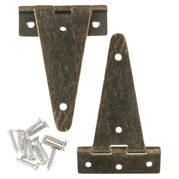 

2pcs Heavy Duty Bronze Flat T Hinge For Barn Gates Wooden Box Cabinet Door For Hanging Cabinet Doors, Garden Doors, Wooden Boxes