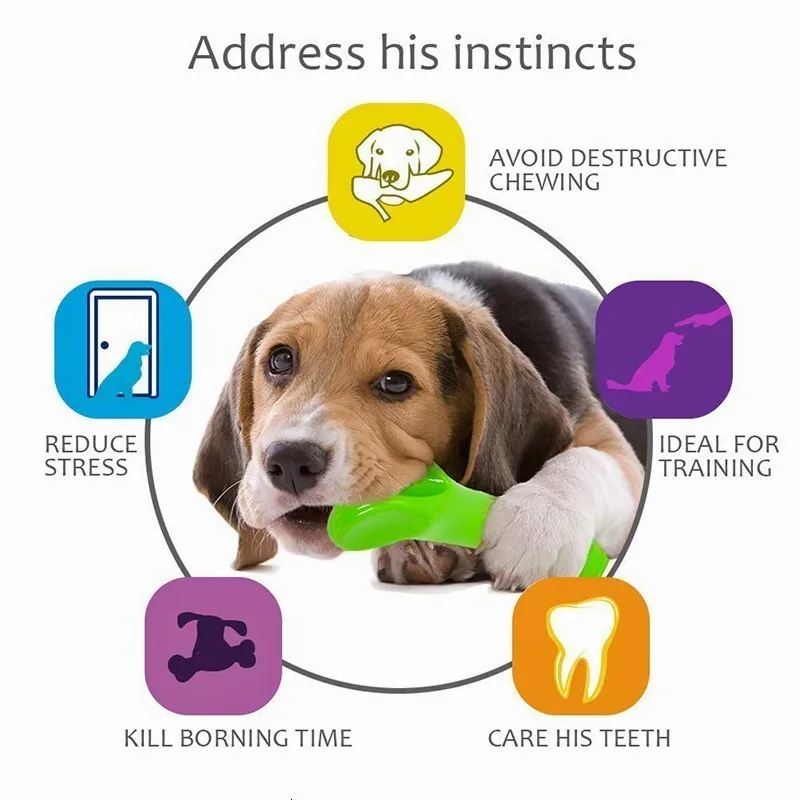 Benepaw Безопасный Прочный чистка зубов собака кости интерактивные Маленькие Средние Большие Собаки жевательные игрушки Зеленый гигантский питомец щенок играть в игры