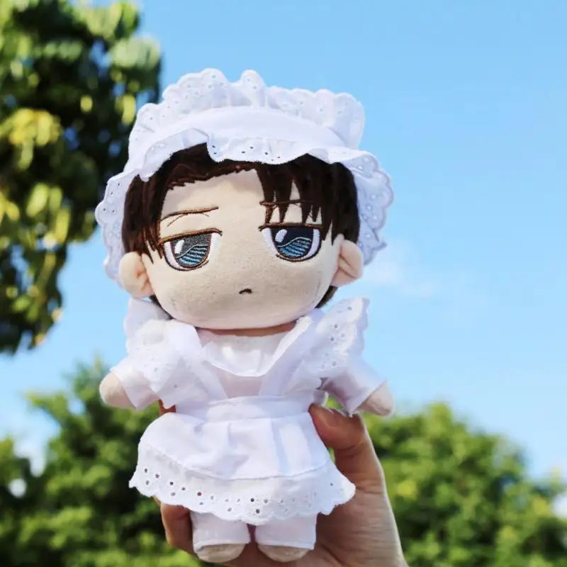 23cm anime ataque em titã boneca de pelúcia levi ackerman prop pelúcia  brinquedos de pelúcia macio uniforme vestido de empregada roupa mutável  plushie - AliExpress