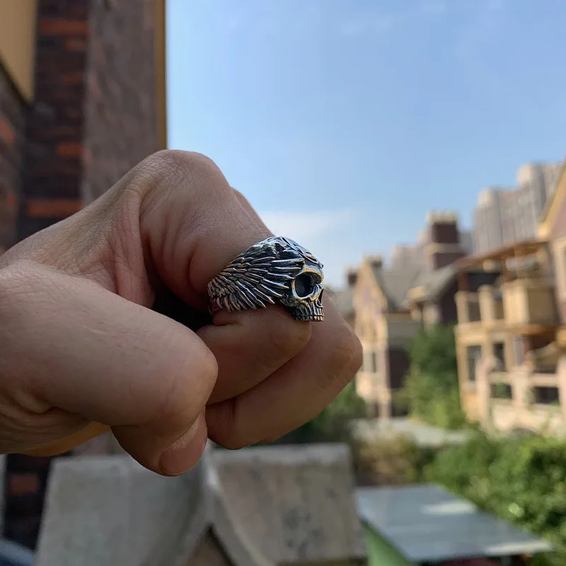 Скандинавский Викинг valknut кольцо властное S925 серебро Металл Винтаж указательный палец кольцо крыло открытие мужские ювелирные изделия
