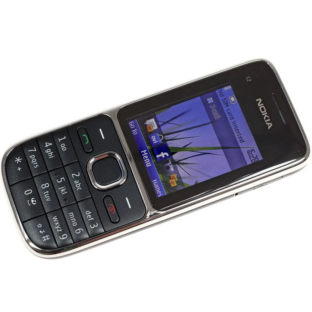 Nokia C2-01 разблокированный мобильный телефон C2 2," 3.2MP Bluetooth русский и Иврит Клавиатура Восстановленный GSM/WCDMA 3g телефон