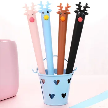 

4pcs/lot Christmas Cute Gel Pen 0.5mm Black Pens For School Chancellory Kawaii School Supplies Cute Pen Stationery Kawaii 040115