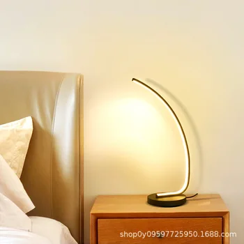 

Desk lamp bedside lamp bedroom ins girl creative simple modern romantic Nordic remote control desk dressing table light black