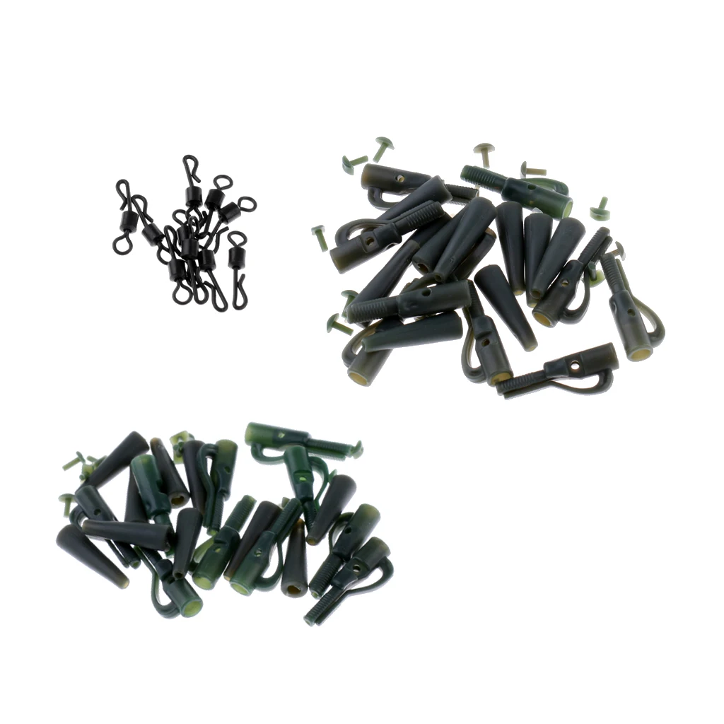 30Pcs Safety Lead Clip Set, Lead Clips with Pin, Quick Change Swivel, Tail Rubbers