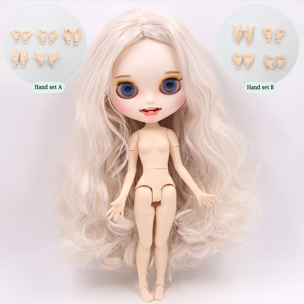 Ледяной обнаженный Blyth кукла No. BL3139/1003 белый mixd волосы резные губы открытый рот матовые индивидуальные лица сустава тела 1/6 bjd - Цвет: like the picture