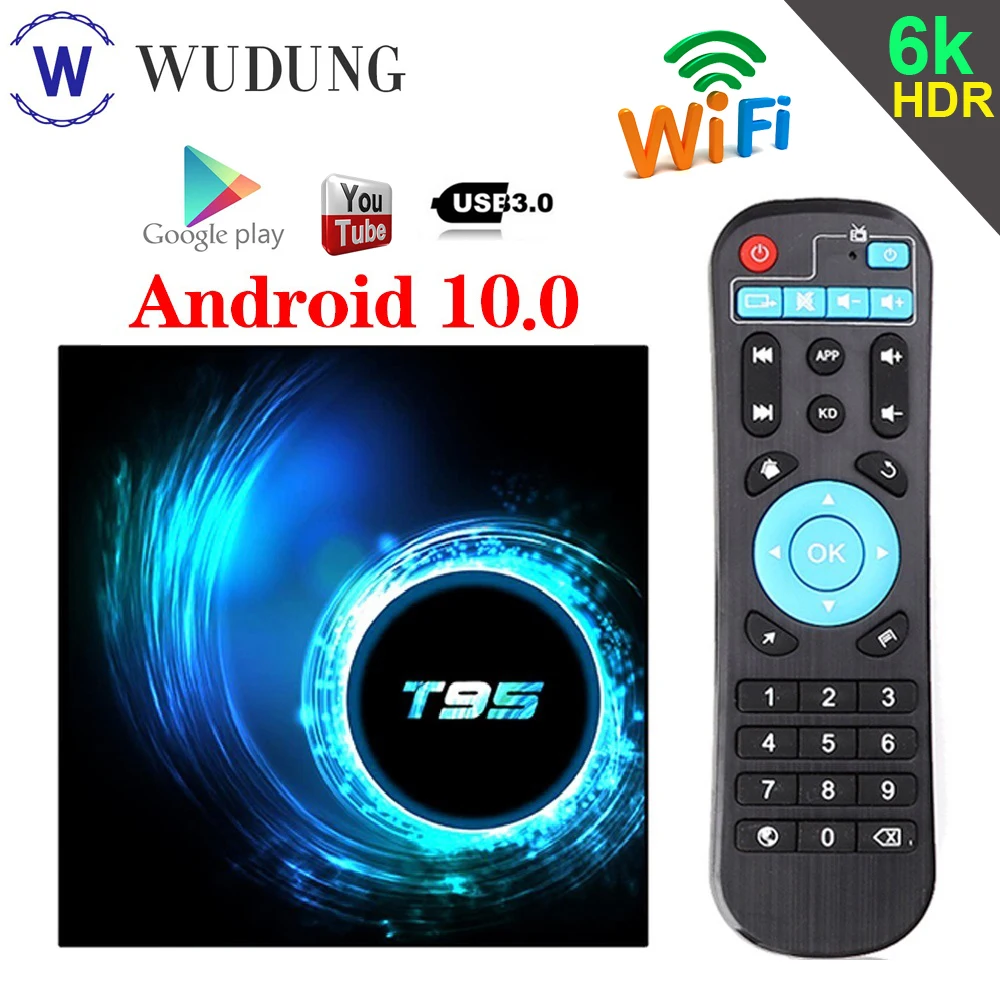 ТВ-приставка T95 Android 10 0 Allwinner H616 4 ядра 2 ГГц Wi-Fi HD 6K H.265 + 32/64 ГБ | Электроника