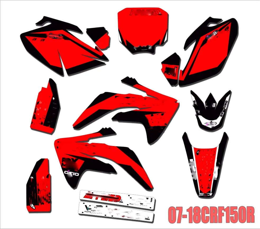 Для Honda CRF150 CRF150R CRF 150 150R 2007- мотоциклетные персональные Полные наклейки DIY настраиваемые номерные именные наклейки