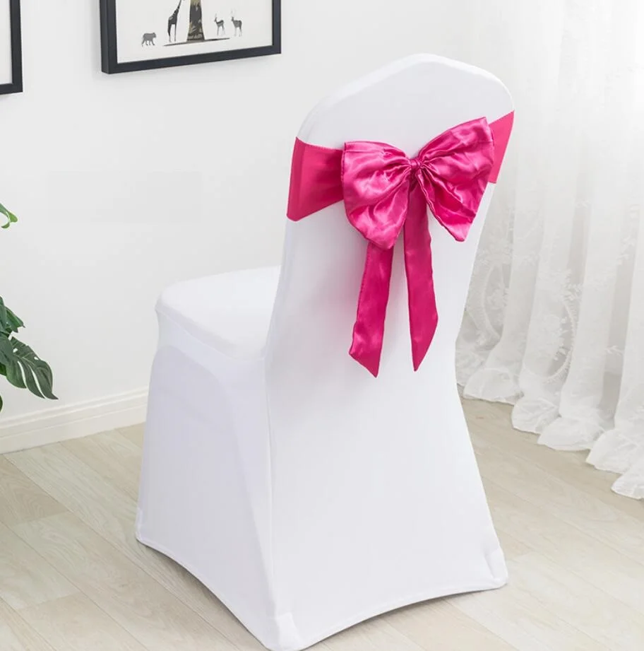 Spandex Chair Sashes Stretch Band Bow Tie Hotel Birthday Party Show Decoration Luxury Design On Sale Universal spandex chair sashes