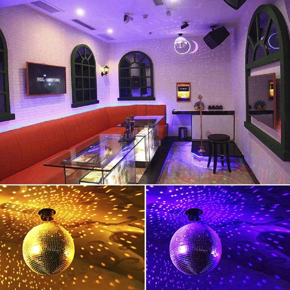 Disco Ball Mirror Ball Stage Light Rotating Glass Reflective Hanging Bar Party Decorations for KTV DJ