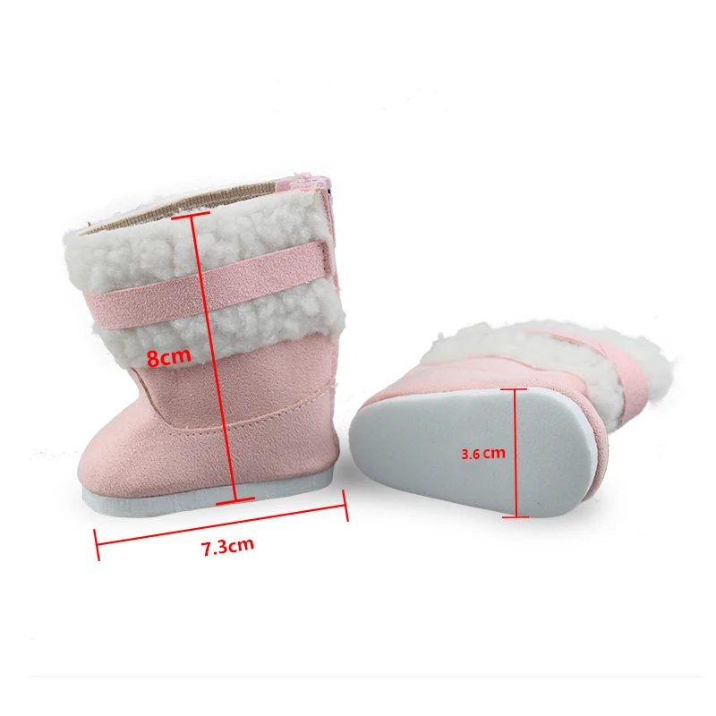 2024 Fashion Leather Boots For 43cm Baby Dolls 17 inch Born Baby Dolls Shoes 3