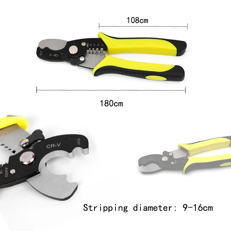 Автоматический кабельный обжимной Стриппер для зачистки инструмент для зачистки проводов кусачки для снятия изоляции регулируемые плоскогубцы резак 8/10/12/14AWG
