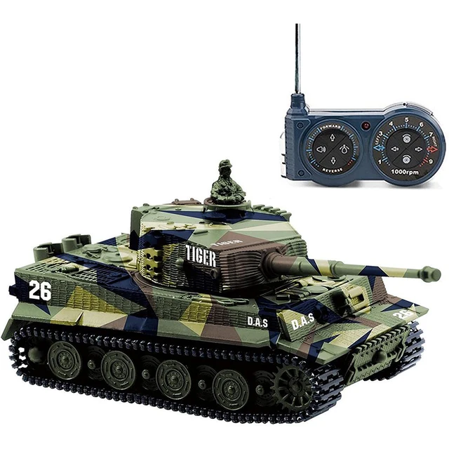1:72 Mini Remote Control Tank Car Toy With Sound 360 ° Rotation German Tiger I Panzer Tank RC World Tanks Battle Toys for Boy 1