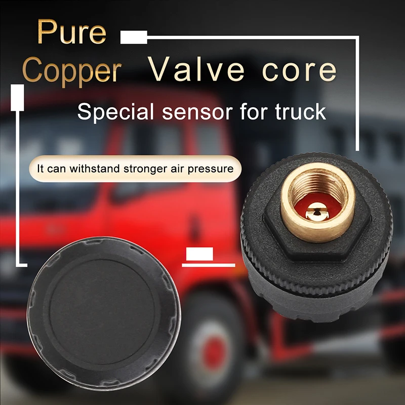 Car Wireless Tire pressure monitor 6 External TPMS Sensor 15bar Temperature Alarm System LCD USB Solar 6 wheel truck dedicated