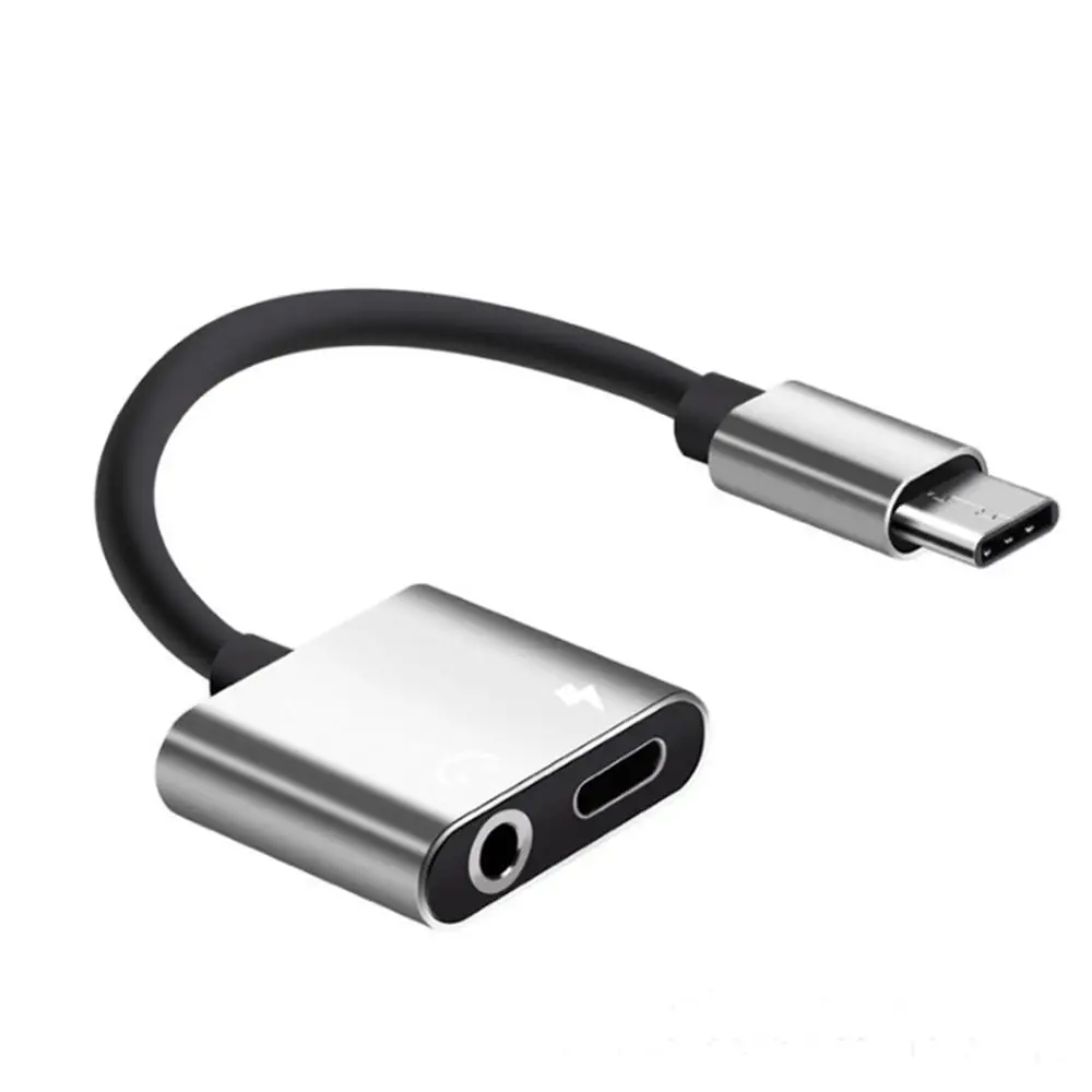 USB адаптер 2 в 1 Type c Lightning на 3 5 мм разъем AUX аудио наушники зарядное устройство