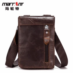 Leather Men's Small Head Layer Cowhide Retro Men's Fanny Pack One Shoulder Men's Crossbody Bag