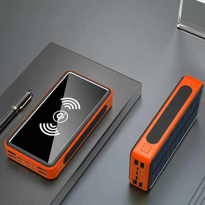 80000mAh Qi Беспроводной внешний аккумулятор солнечной энергии 4usb зарядное