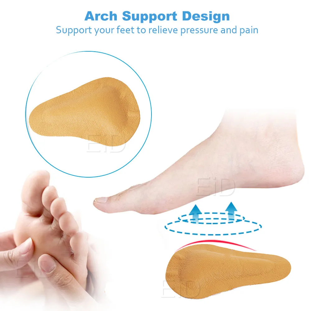 Кожаные стельки с поддержкой свода стопы передняя часть для женщин на высоком