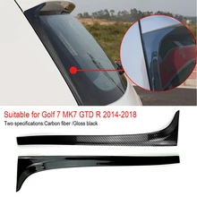 2 sztuk z włókna węglowego tylne po stronie okna Spoiler skrzydło dla Volkswagen Golf 7 MK7 GTD R 2014-2018 tylne lusterko okienne ogon akcesoria tanie i dobre opinie CN (pochodzenie) Rear Side Wing Roof Spoiler Stickers Spojlery