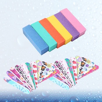 

1 Set Professional Nail Files Sanding Strips Double Side Printed Polishing Nail Trimming Sticks Manicure File (Mixed Color, 50pc