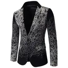 Мужская деловая одежда, мужской пиджак с градиентным принтом, длинный рукав, лацкан, Блейзер, модное повседневное приталенное однобортное теплое пальто