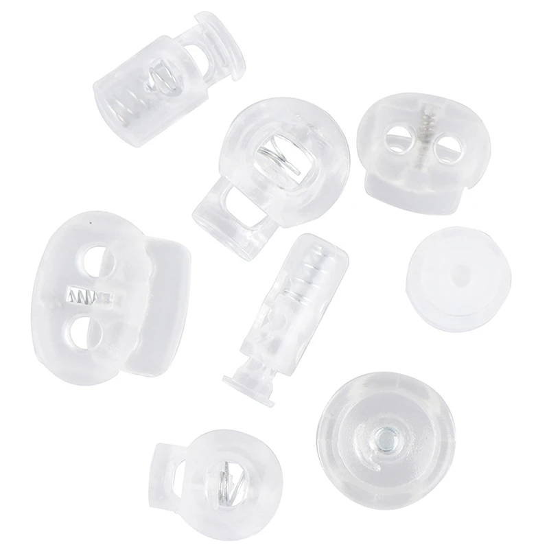 Cord Lock Plastic Stopper Cord Ends Toggles Clip Buckle Transparent Clear Frost Shoelace Sportswear DIY Bag Accessories 10pcs cord lock stopper cord stopper cord lock cord end tip cord end lock shoe lace buckles paracord accessories