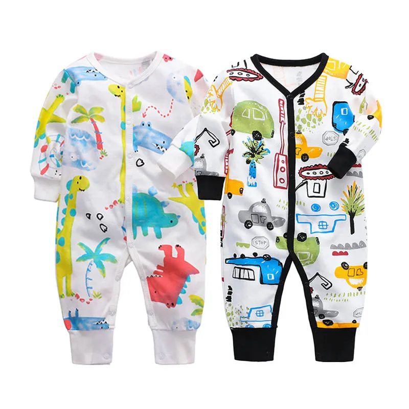 Для новорожденных; комбинезон для маленьких мальчиков и девочек пижама Детские комбинезоны 2 шт./лот, для младенцев, с длинными рукавами, на возраст от 0 до 3, 6, 9, 12 месяцев, одежда для малышей - Цвет: Черный