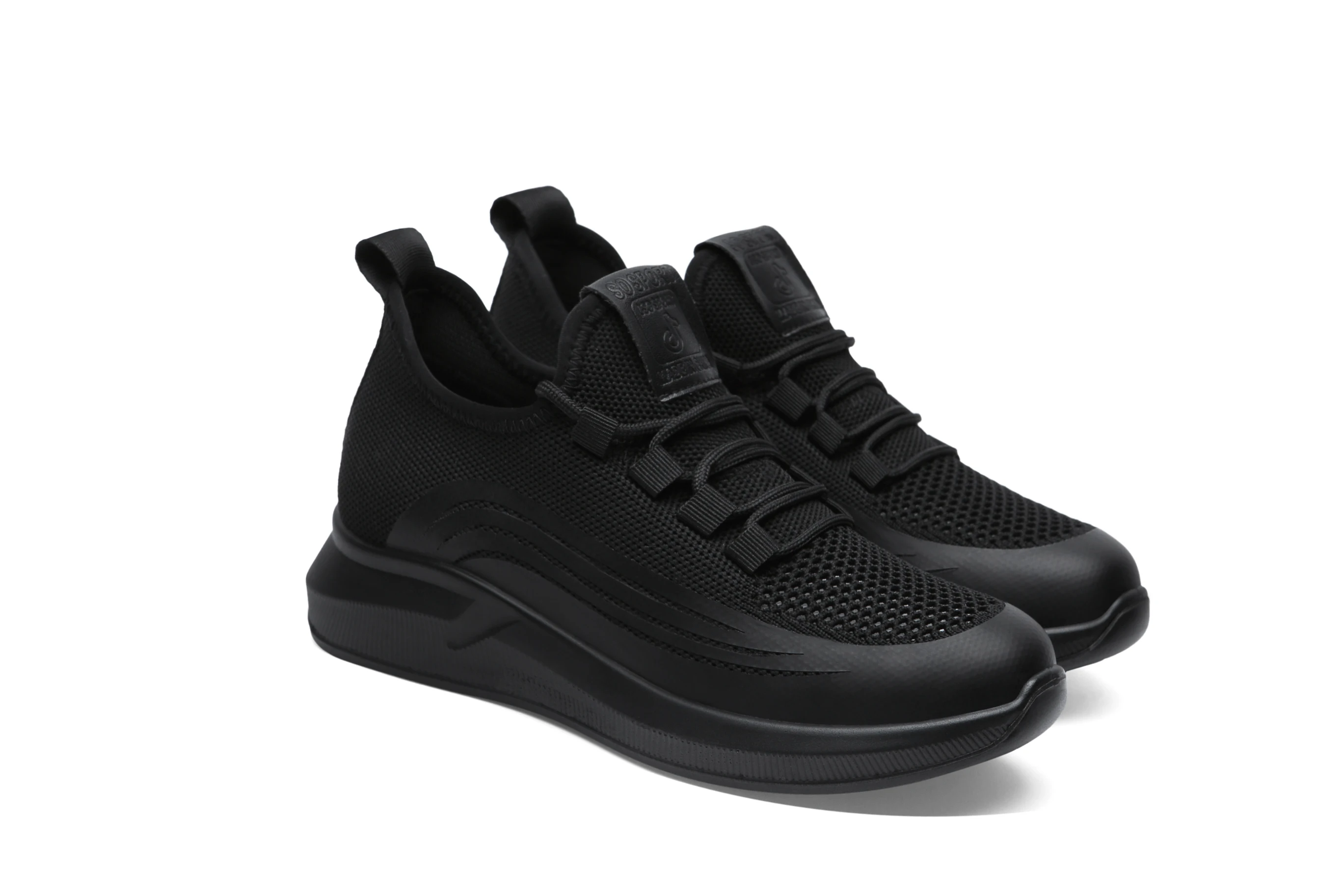 Pure black sports shoes women running new spring and summer wild breathable casual travel shoes